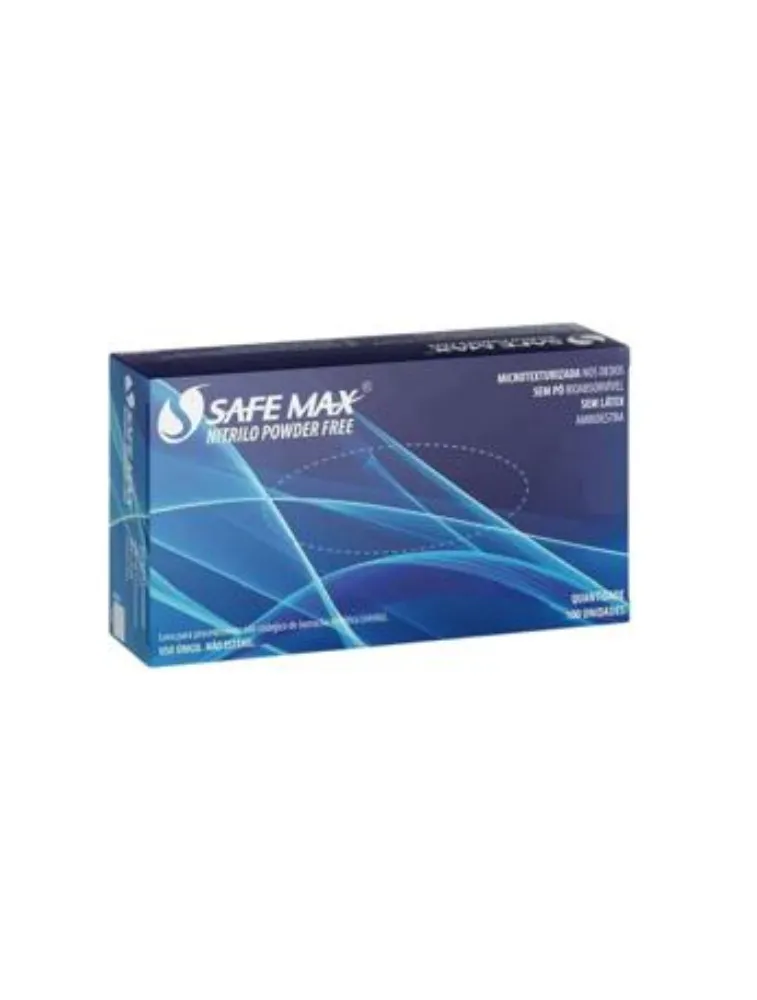 LUVA SAFE MAX AZUL 100UNID