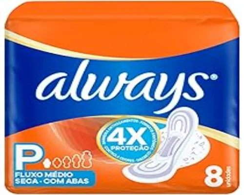 Absorvente Always Super Proteção Seca Com Abas 8 Unidades